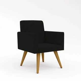 Poltrona Decorativa - Cadeira Escritório - Preto