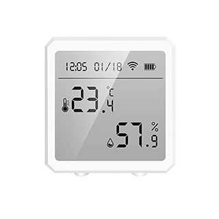 lifcasual Tuya Smart WiFi Sensor de temperatura e umidade Higrômetro interno Termômetro APP Controle remoto com tela LCD Sensor T&H ℃ / ℉ Comutável Compatível com Alexa Google Home