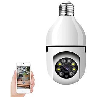 Câmera Lâmpada 2022 Câmera Espiã de Segurança WiFi, 1080P Câmera de Base E27 com Visão Noturna Infravermelha intercomunicador, Câmera Vigilância com Função de Rastreamento Automático - Bella Net