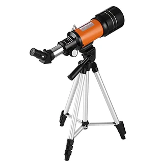 Lianai Telescópio astronômico de 70 mm Telescópio monocular de alta potência 150X Refrator Spotting Scope com 5 × 24 Finder Scope Tr Filter 3X Barlow Lens para Star Gazing Bird Watching Camping