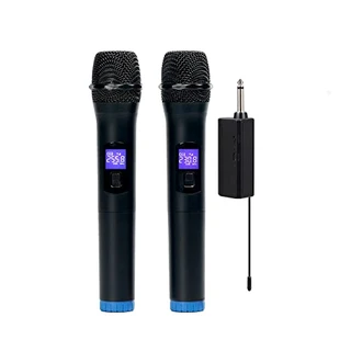 Microfone Multifuncional De Canal Duplo, Sem Fio Microfone Portátil, Sem Fio Tela LCD Conjunto De Microfone Profissional