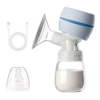 Mibee Bomba de leite portátil integrada com tela de LED Bomba de mama elétrica para amamentação 2 modos 9 nível de sucção baixo ruído com protetor de mama de silicone de 22 mm 180 ml garrafa de leite