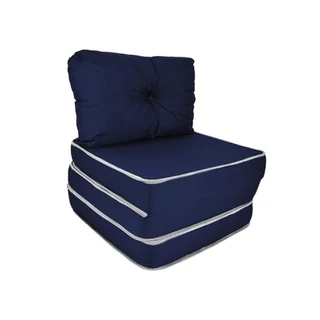 Puff Multiuso 3 Em 1 Solteiro Azul Confort Com Travesseiro