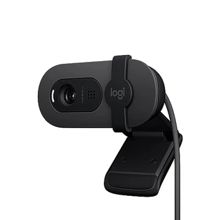Webcam Full HD Logitech Brio 100 com Microfone Integrado, Proteção de Privacidade, Correção Automática de Luz e Conexão USB-C - Grafite
