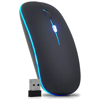 Mouse Sem Fio Óptico 3200dpi Usb Wireless 2.4ghz Recarregável Pc Notebook Computador Tv Smart (Preto)