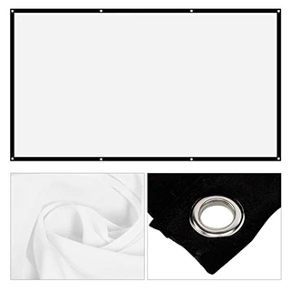 Tela de projeção de cortina de projetor de poliéster branco macio 120 polegadas 16:9 espessa, portátil, sem vincos (120 polegadas)