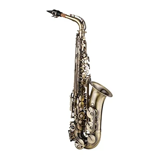 Sax vintage E-bemol Saxofone alto estilo vintage Eb Sax alto instrumento de sopro de sopro com estojo de transporte Alças de mochila de pescoço Bocal para aluno iniciante Jogador interm