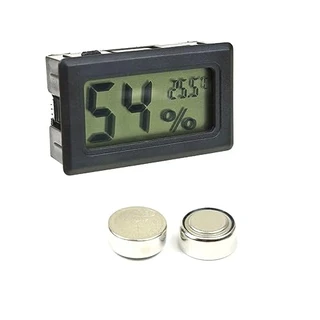 Mini Termômetro - Higrômetro Digital/Mede Temperatura e Umidade COM Baterias - Preto