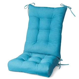 sutailocus Almofada de cadeira de balanço antiderrapante almofadas de cadeira de balanço interna/externa, conjunto removível de almofada de cadeira adirondack superior e inferior, para berçário/cadeira de encosto alto (fixação de gravata) (azul claro)