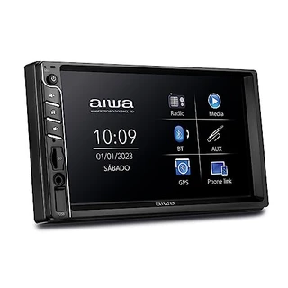 Car Áudio Central Multimídia, AIWA, Tela 7" HD, Bluetooth, Espelhamento, Touch, Rádio FM - AWS-CA-DD-01 CAR AUDIO 2DIN AWS-CA-DD-01 BIVOLT