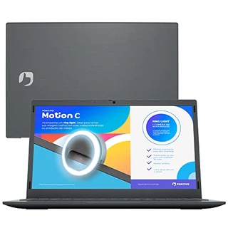 Notebook Positivo Motion C 14 Celeron 4GB 64GB, Tela 14.1'', Windows 11 Home, Cinza- com Ring Light e Alexa Integrada - C464G-14