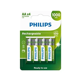 Pilha Philips recarregável AA 1.2V 1.000 com 4 unidades R6B4RTU10/59