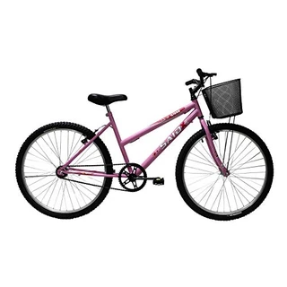 Bicicleta Aro 26 Feminina Mono Saidx Sem Marcha Com Cesta (Rosa)