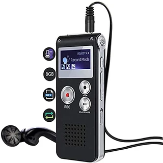 Gravador de voz digital ativado por voz 8g mini gravador de voz profissional mp3 player gravador de voz preto para conferência entrevista fita usb portátil