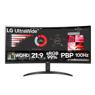 B0D15RM3P1 - Monitor LG UltraWide Curvo - Tela VA de 34”, WQHD 