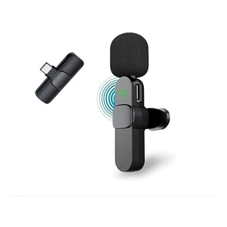 Microfone Lapela Wireless Sem Fio Compativel Android Usb C Type C