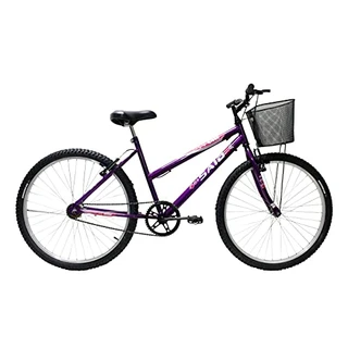 Bicicleta Aro 26 Feminina Mono Saidx Sem Marcha Com Cesta (Violeta)