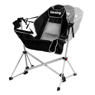 Cadeira de acampamento de rede, cadeira de balanço portátil dobrável, cadeira de balanço ajustável de liga de alumínio com suporte de travesseiro, poltrona reclinável com bolsa de transporte para
