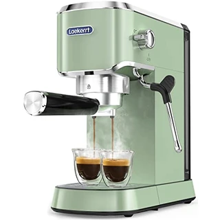 Máquina de café expresso Laekerrt 20 bar máquina de café expresso CMEP02 com espumador de leite, máquina expresso profissional para cappuccino e latte (verde) presente para amantes de café, mãe, amigo, família