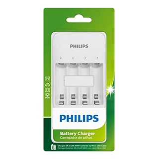 Carregador Philips de pilha recarregável AA e AAA via Micro-USB SCB3400NB/59