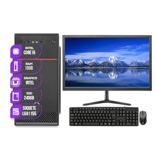 Computador Completo Mancer, Intel Core i5, 16GB De Ram, SSD 240GB, Monitor 19 + Adaptador WI-FI