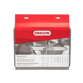 Oregon Kit de afiação de corrente de motosserra com estojo rígido - contém limas, alças, medidor de profundidade, torno de toco, cunha de corte e mais acessórios