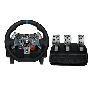 Logitech G Roda de corrida para jogos Driving Force G29 com pedais responsivos para PlayStation 5, 4 e 3 - Preto