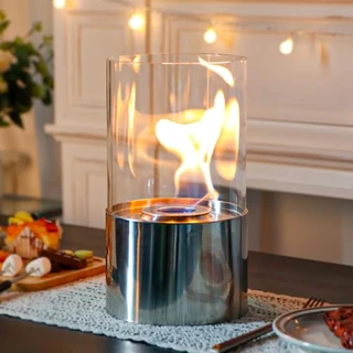 JHY DESIGN Panela de fogo de mesa 29cm H Lareira de mesa portátil – Lareira sem ventilação de bioetanol de queima limpa (tira)