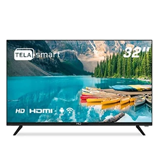 HQ Smart TV LED 32" HD Conversor Digital Externo 3 HDMI 2 USB WI-FI Android 11 Design Slim