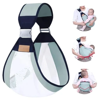 Canguru Ergonômico para Bebê 4Leader | Portador Multifuncional com Ring Sling | Design Prático para Papais e Mamães Ativos | Envoltório Confortável e Seguro (Verde Tela Mesh)