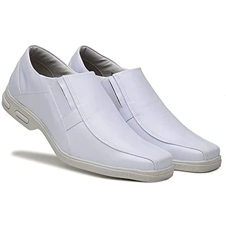 Sapato Social Confort Bertelli com Elástico 80002 - Branco Cor:Branco;Tamanho:43;Genero:Masculino