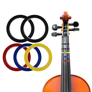 5 rolos de fita de violino Fingerboard, 216 pés/66 mm fita instrumento de fita de violoncelo fita de dedo, fita de dedo, fita de violino para iniciantes instrumentos orquestrais de escala (4 cores)