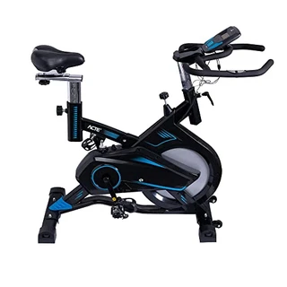 Acte Sports Bicicleta Para Spinning Pro E17 Roda Livre 13Kg Freio Mecânico Preto E Azul, E17