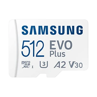 SAMSUNG EVO Plus com adaptador SD de 512 GB Micro SDXC, até 130 MB/s, armazenamento expandido para dispositivos de jogos, tablets e smartphones Android, cartão de memória, MB-MC512KA/AM, 2021