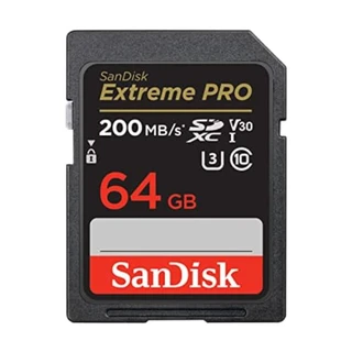 SanDisk Cartão de memória 64GB Extreme PRO SDXC UHS-I - C10, U3, V30, 4K UHD, cartão SD - SDSDXXU-064G-GN4IN, Cinza escuro/preto