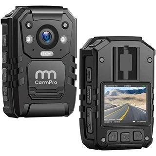 Câmera corporal policial 1440p 2K, memória 128G, câmera CammPro I826 Pro Premium, câmera à prova d'água usada no corpo com visor de 5 polegadas, visão noturna, GPS para gravador de aplicação da lei