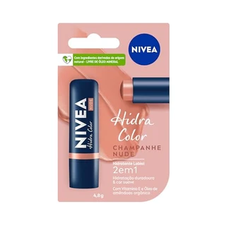 NIVEA Hidratante Labial Hidra Color 2 em 1 Nude 4,8g
