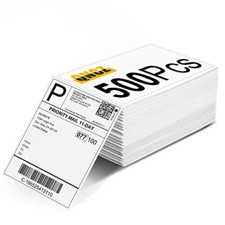 QNCZ Etiquetas térmicas diretas de 10 x 15 cm, etiquetas de envio para impressora, (500 etiquetas/pilha, dobrada), papel de impressora térmica direta de nível comercial, impermeável, 1 pilha
