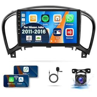 Android 13 estéreo automotivo para Nissan Juke 2011-2016 com Apple Carplay Android Auto sem fio, tela sensível ao toque HD de 9 polegadas, rádio veicular com WiFi, navegação GPS, Bluetooth, FM/RDS,