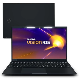 Notebook Positivo Vision R15 Lumina Bar, AMD Ryzen 5 8GB 256GB, Tela 15 polegadas Full HD Antirreflexo, Windows 11 Home Tecla Copilot - Preto