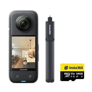 Insta360 Kit de turismo virtual X3 – Câmera Virtual Tour 360, foto de 72 MP, vídeo HDR ativo 5,7K 360, estabilização superior, bateria substituível de longa duração, ótimo desempenho de pouca luz,