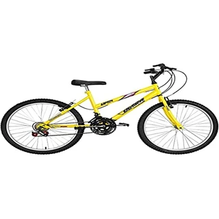 Bicicleta Ultra Bikes Aro 24 Reforçada Freio V-Brake – 18 Marchas Amarelo