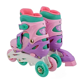 Patins Roller Infantil 3 em 1 Feminino 30-33 + Kit de Proteção