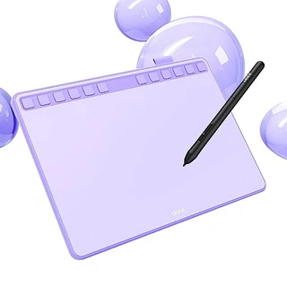 UGEE Tablet de desenho, tablets gráficos de computador de 25 x 15 cm com 12 teclas de atalho, tablet digital Stylus sem bateria 8192 Sensibilidade à pressão 60° Função de inclinação almofada de desenho para PC, Mac, Windows, Android-roxo