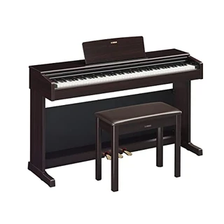 Yamaha YDP145 Arius Series piano de console digital com banco, jacarandá escuro 142 x 56 x 42 cm, 88 teclas