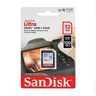B08KSY222G - Cartão Memória SDHC 32GB Ultra 100MBs Sandisk
