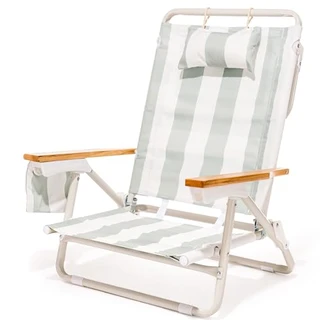 Business & Pleasure Co. Holiday Tommy Chair – Mochila reclinável para cadeira de praia – Sage Capri Stripe
