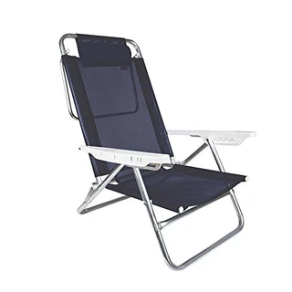 B077K1QLFH - Cadeira Reclinável Com Almofada Summer Azul Mor