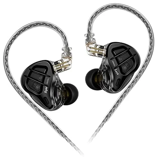 Fones de ouvido intra-auriculares KZ ZAR 1DD+7BA com fio e cabo banhado a prata para músicos audiófilos destacáveis (sem microfone)