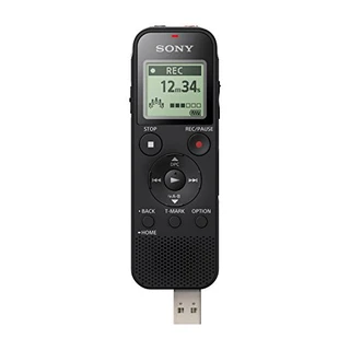 Sony Gravador de voz digital estéreo ICD-PX470 com gravador de voz USB integrado, preto